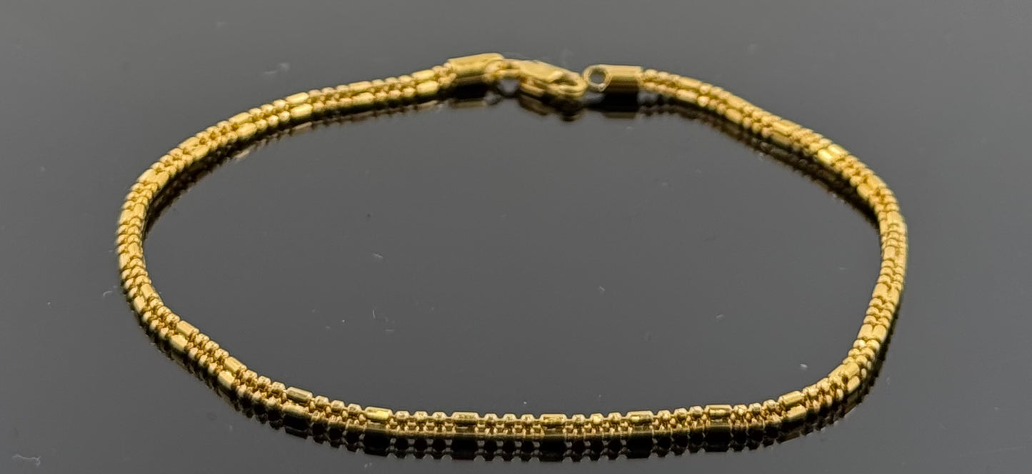 22k Solid Gold Ladies Simple Bracelet GB219