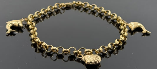 18k Solid Gold Ladies Simple Bracelet GB223