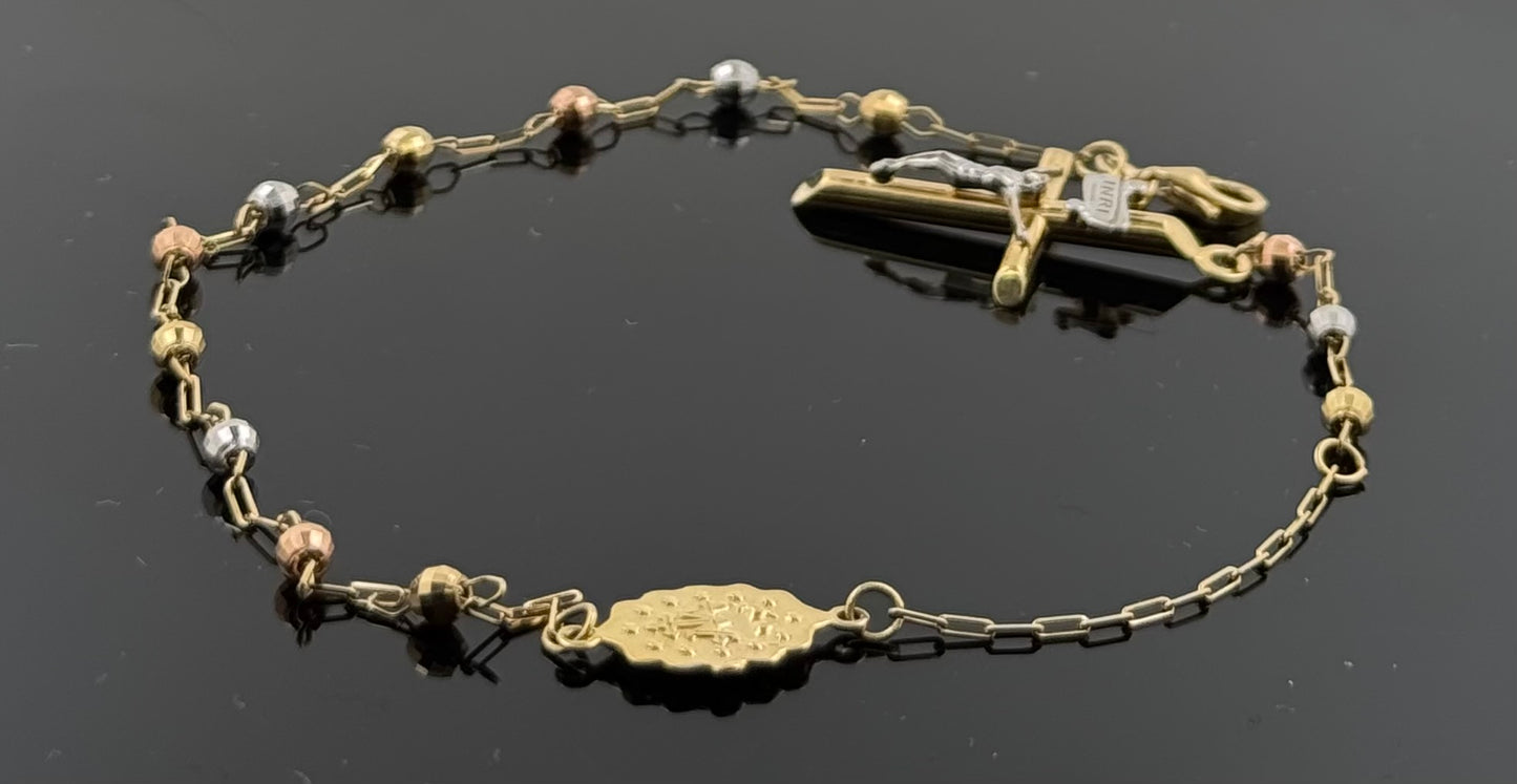 18k Solid Gold Ladies Simple Bracelet GB224