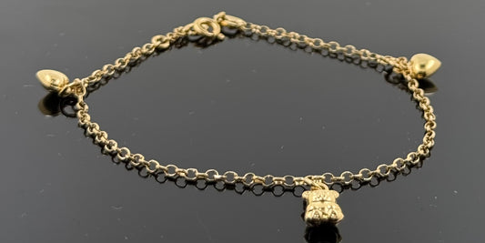 18k Solid Gold Ladies Simple Bracelet GB225