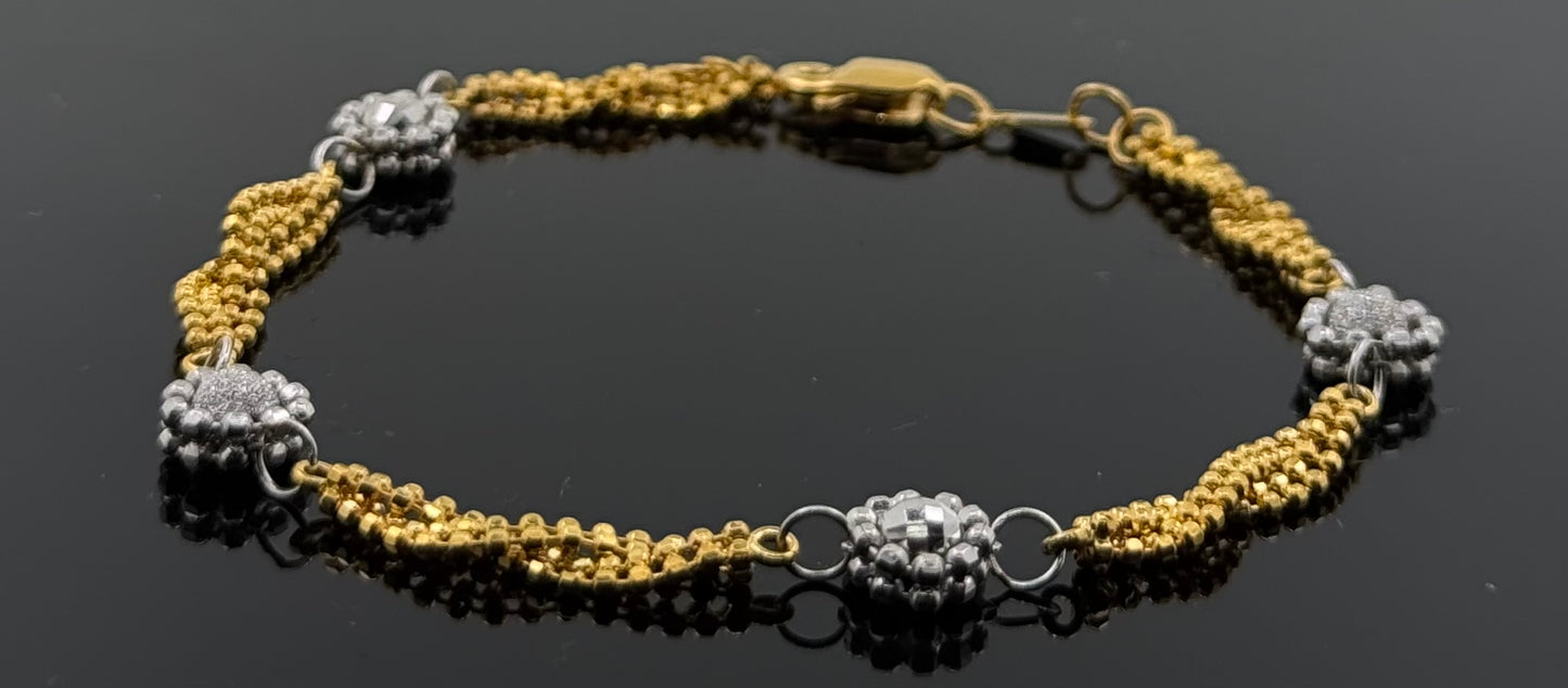 22k Solid Gold Ladies Simple Bracelet GB241