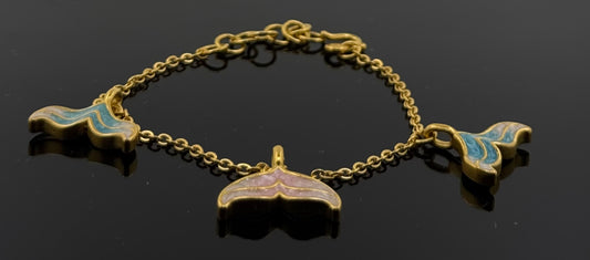 22k Solid Gold Ladies Simple Bracelet GB245