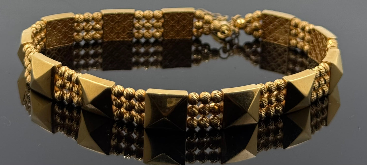 21k Solid Gold Ladies Simple Bracelet GB246