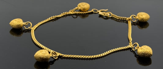 22k Solid Gold Ladies Simple Bracelet GB263