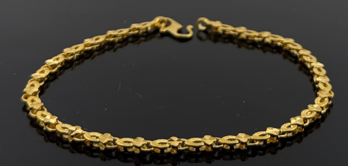 22k Solid Gold Ladies Simple Bracelet GB269