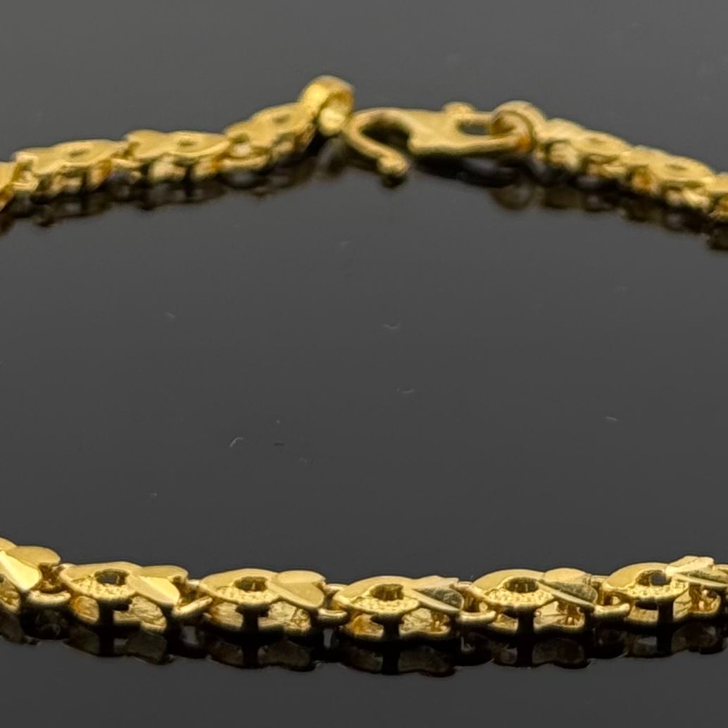 22k Solid Gold Ladies Simple Bracelet GB288