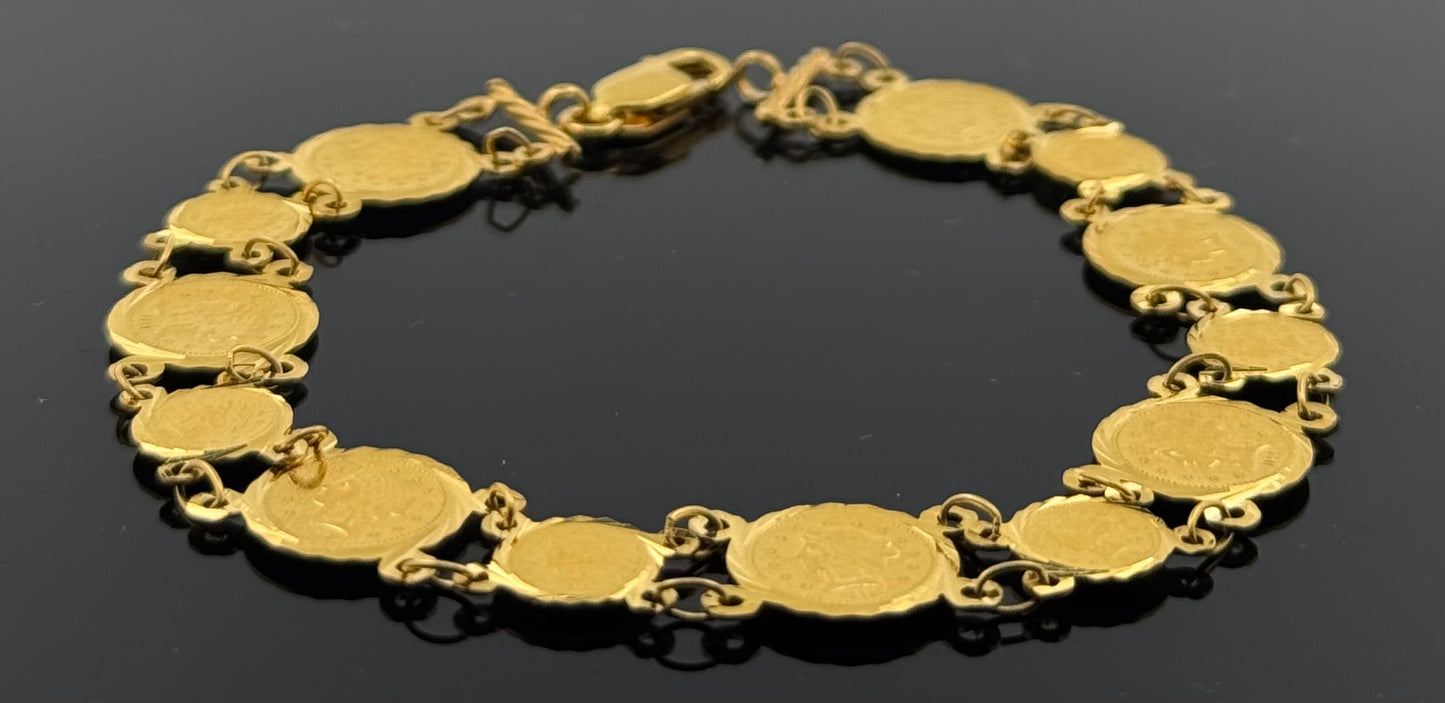 22k Solid Gold Ladies Simple Bracelet GB311