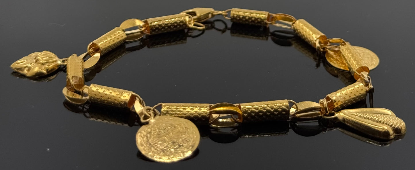 21k Solid Gold Ladies Simple Bracelet GB331