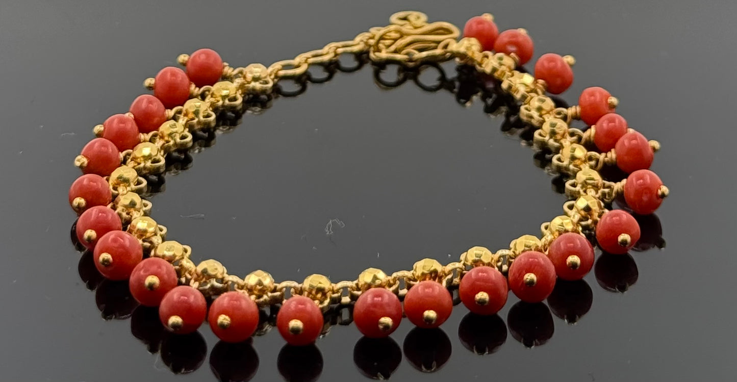 22k Solid Gold Ladies Simple Bracelet GB340