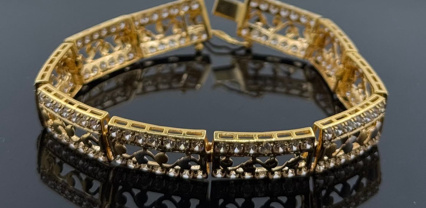 21k Solid Gold Ladies Simple Bracelet GB343