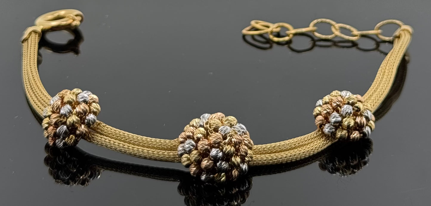 18k Solid Gold Ladies Simple Bracelet GB355