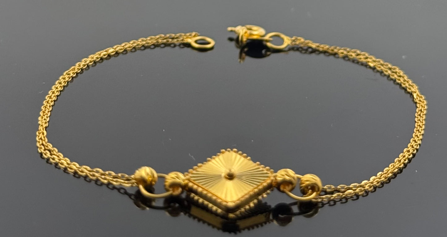 22k Solid Gold Ladies Simple Bracelet GB374