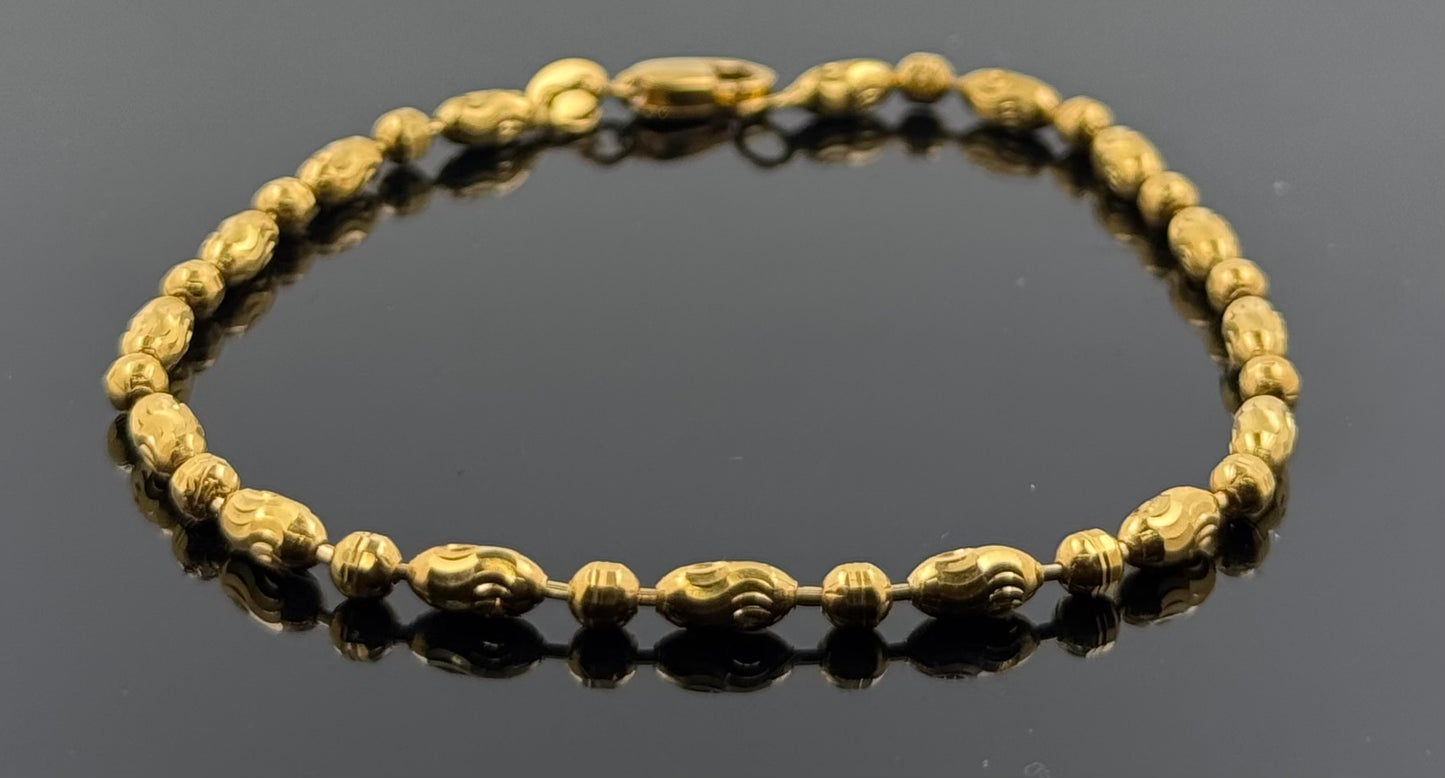 22k Solid Gold Ladies Simple Bracelet GB375