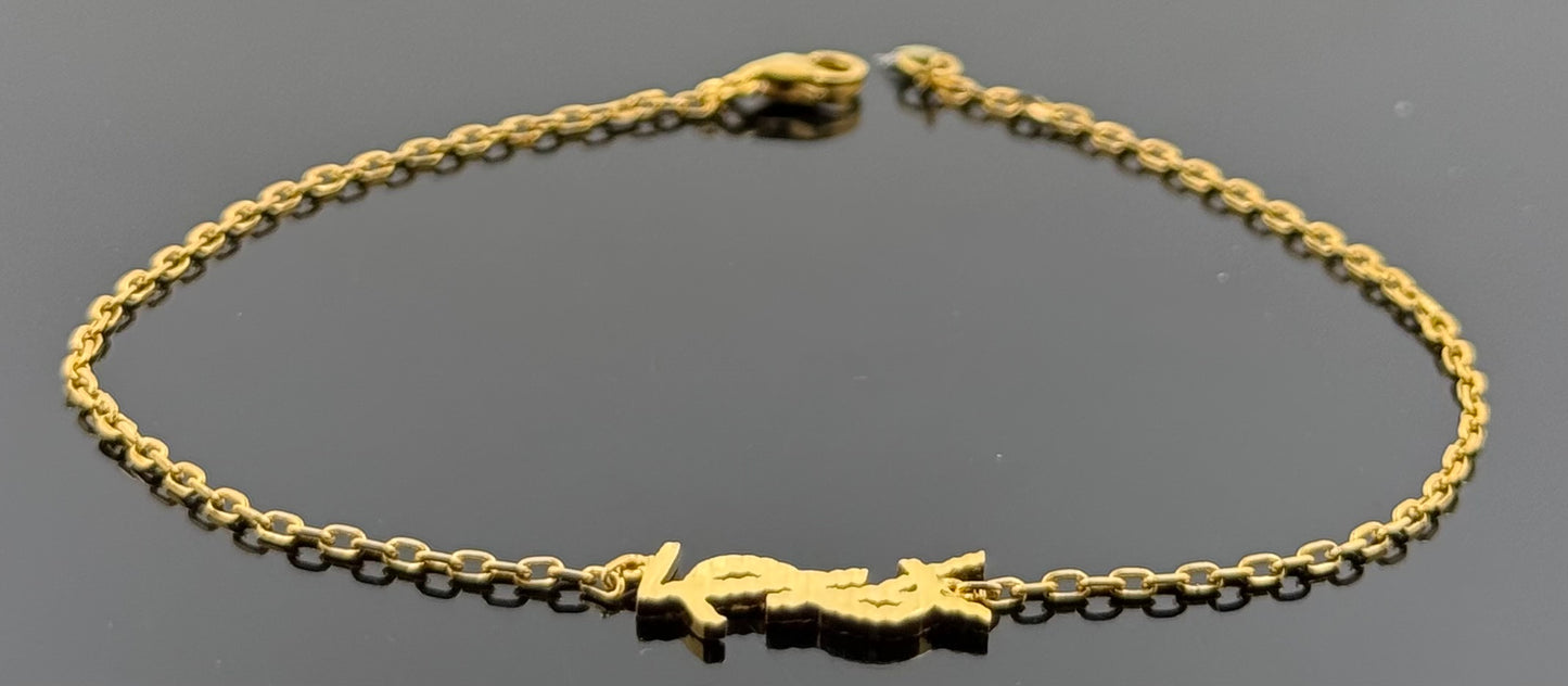 22k Solid Gold Ladies Simple Bracelet GB378