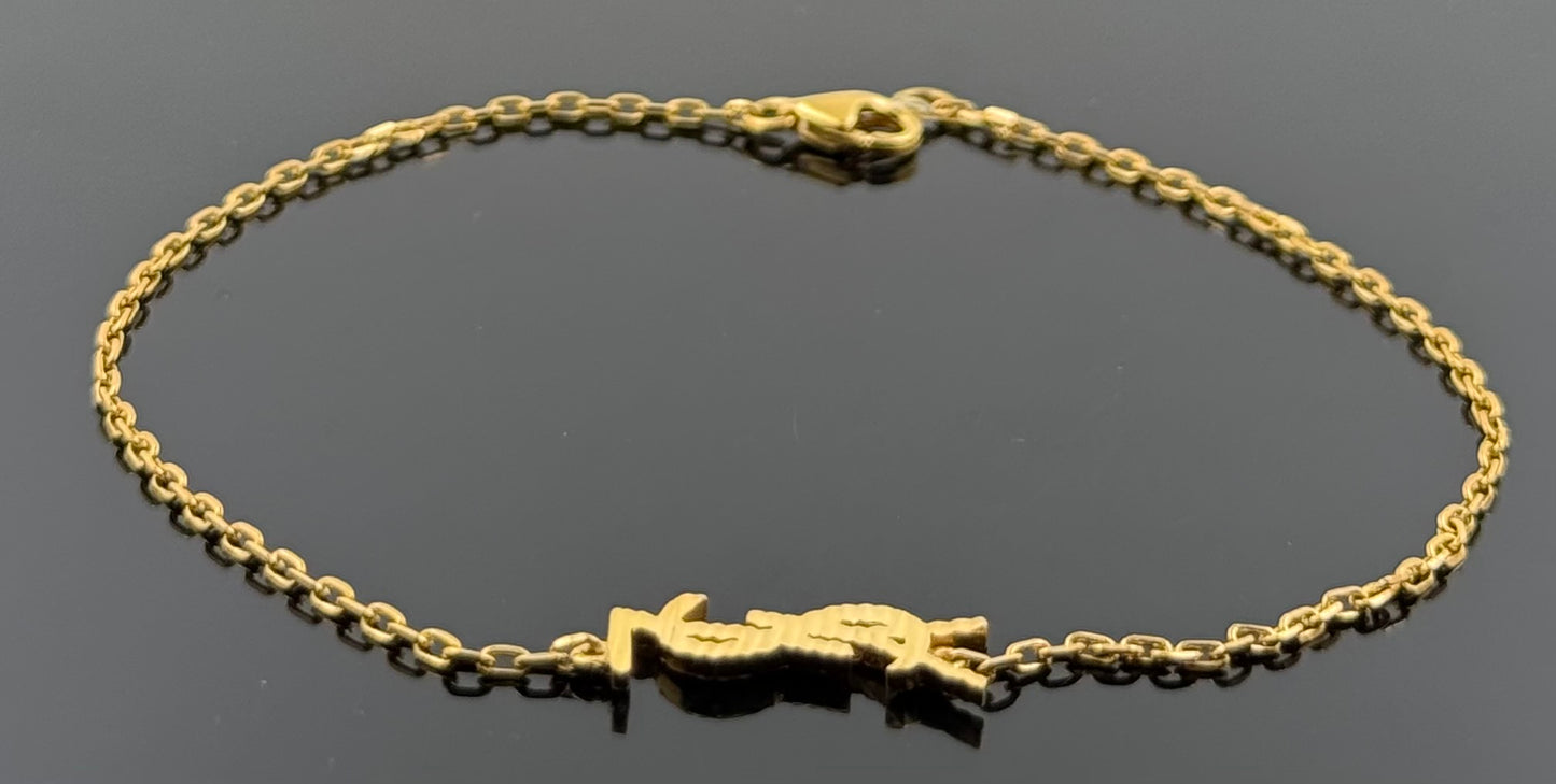 22k Solid Gold Ladies Simple Bracelet GB380