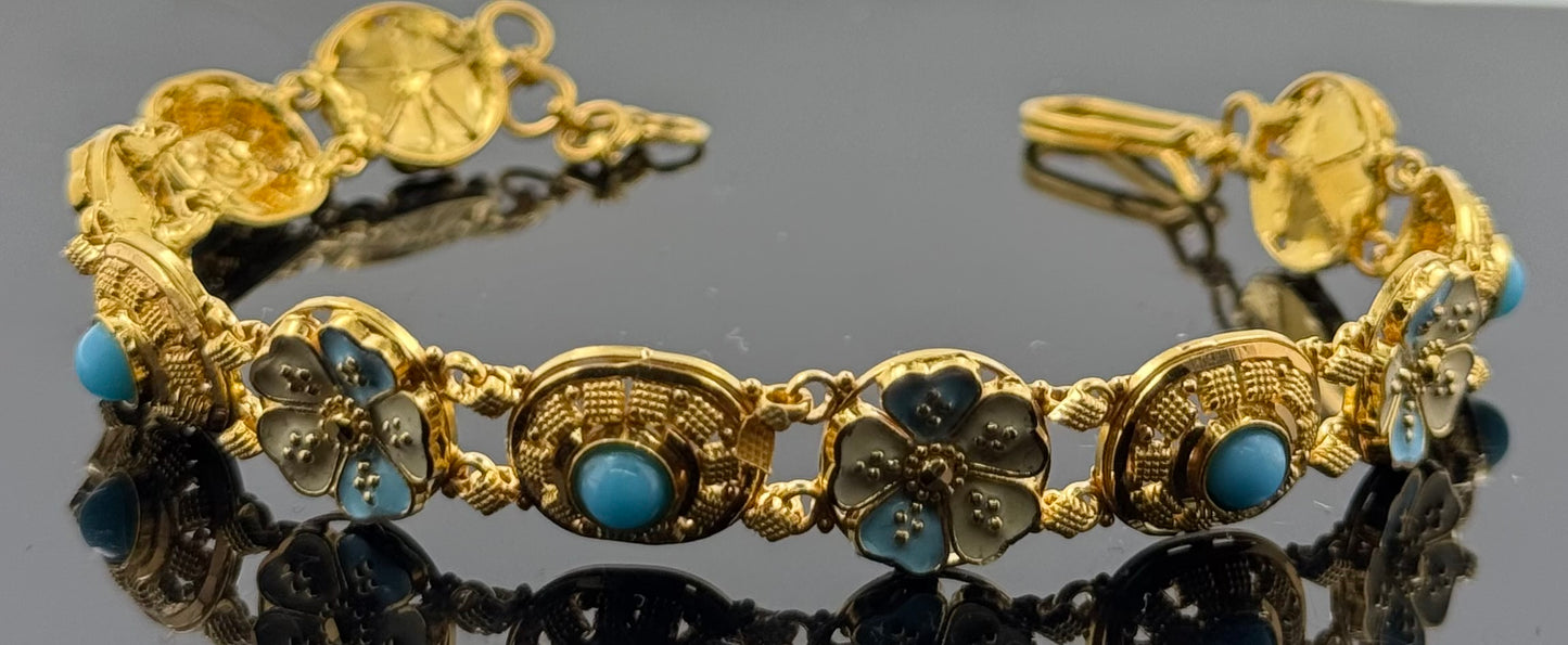 21k Solid Gold Ladies Simple Bracelet GB405