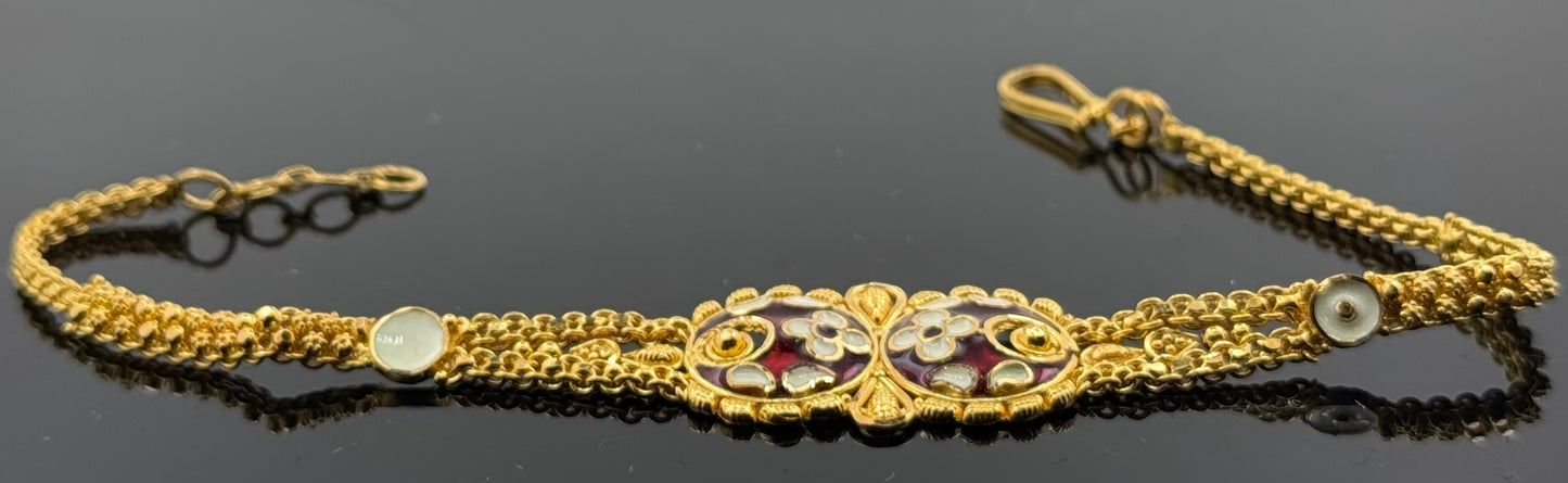21k Solid Gold Ladies Simple Bracelet GB408