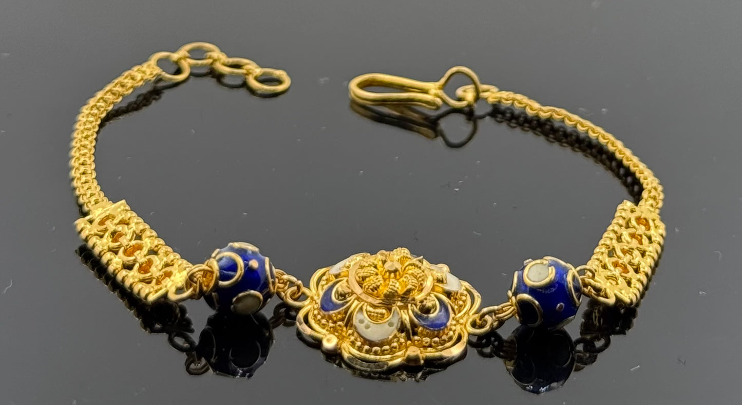 21k Solid Gold Ladies Simple Bracelet GB409