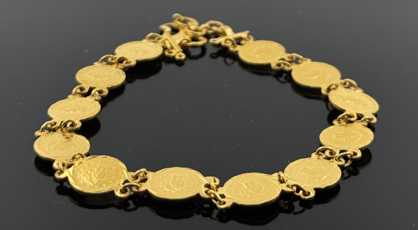 22k Solid Gold Ladies Simple Bracelet GB412