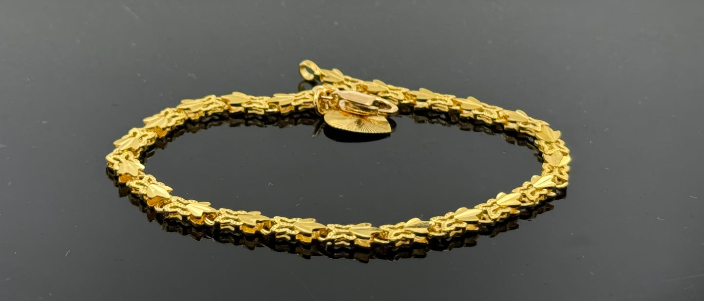 22k Solid Gold Ladies Simple Bracelet GB42