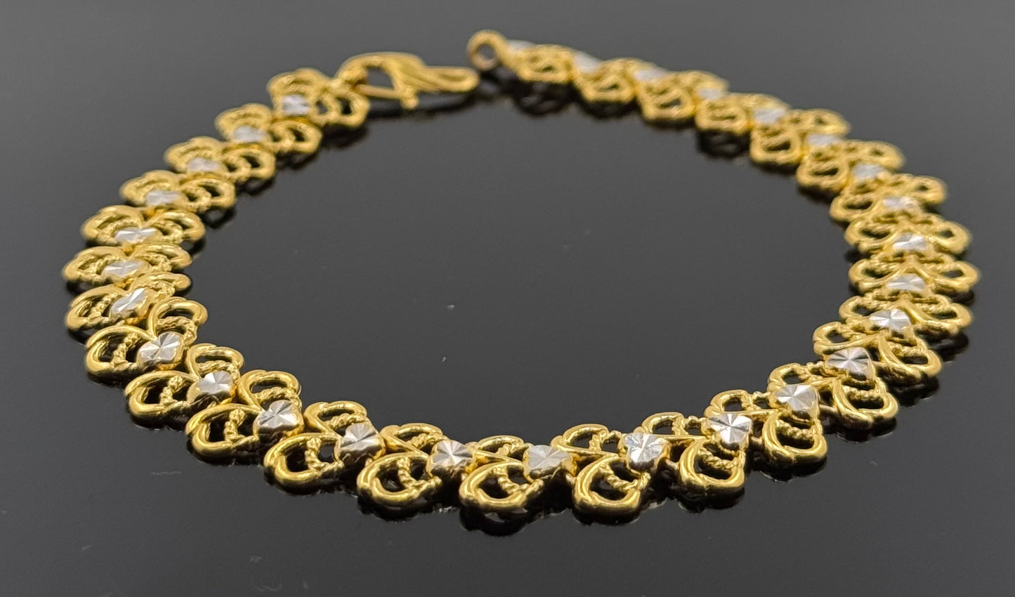 22k Solid Gold Ladies Simple Bracelet GB431