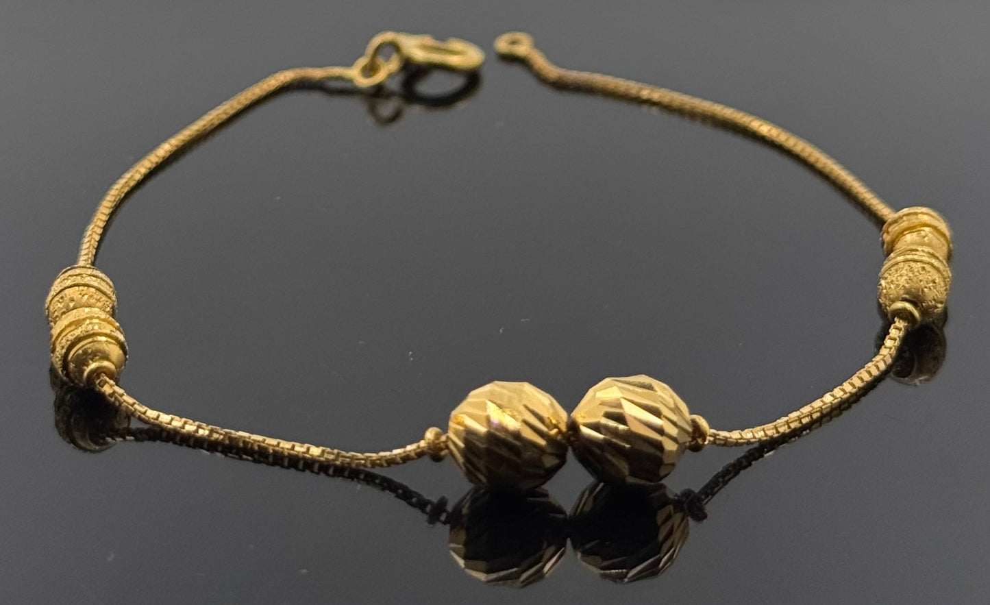 22k Solid Gold Ladies Simple Bracelet GB436