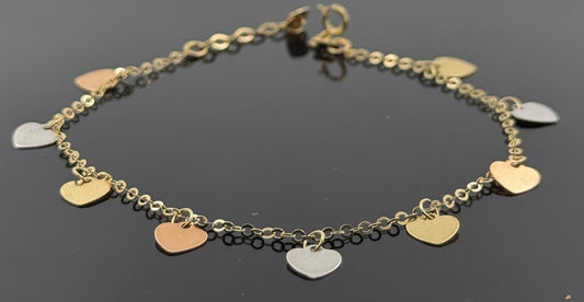 18k Solid Gold Ladies Simple Bracelet GB448