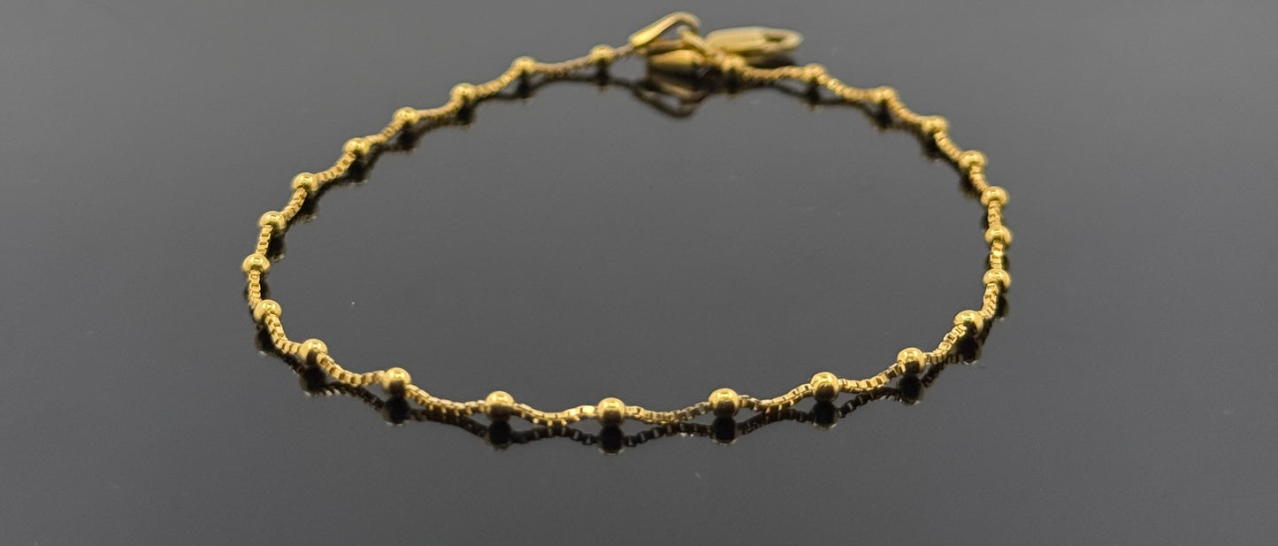 22k Solid Gold Ladies Simple Bracelet GB452