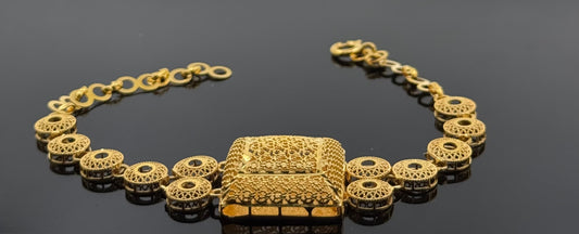 21k Solid Gold Ladies Simple Bracelet GB456