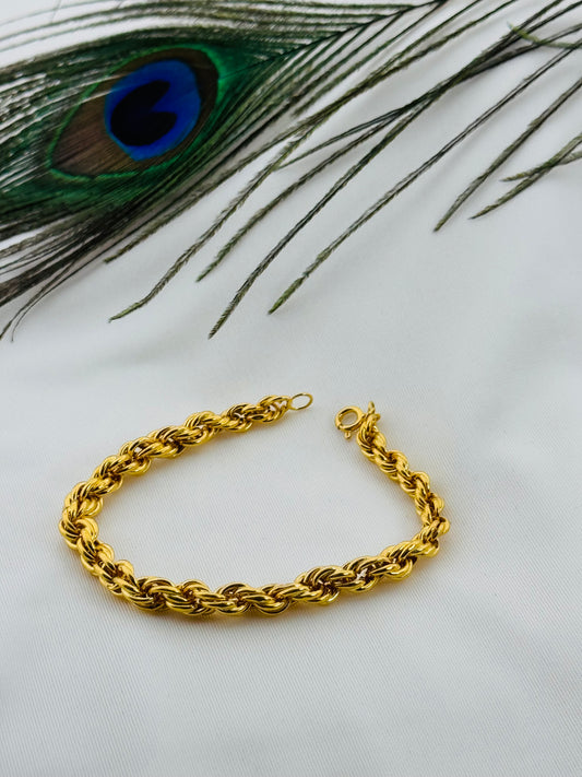 18k Solid Gold Ladies Simple Bracelet GB480
