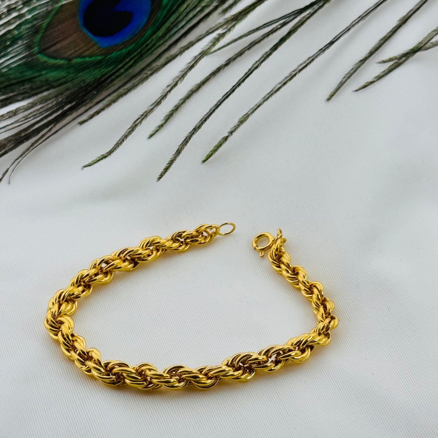 18k Solid Gold Ladies Simple Bracelet GB480