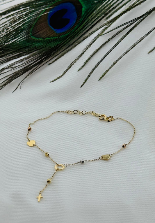 18k Solid Gold Ladies Simple Bracelet GB481