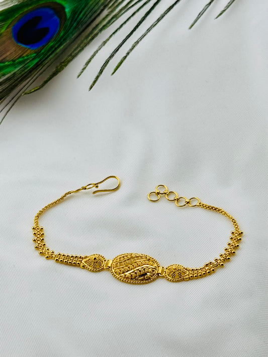 22k Solid Gold Ladies Simple Bracelet GB485