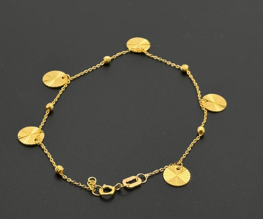 22k Solid Gold Ladies Simple Bracelet GB505