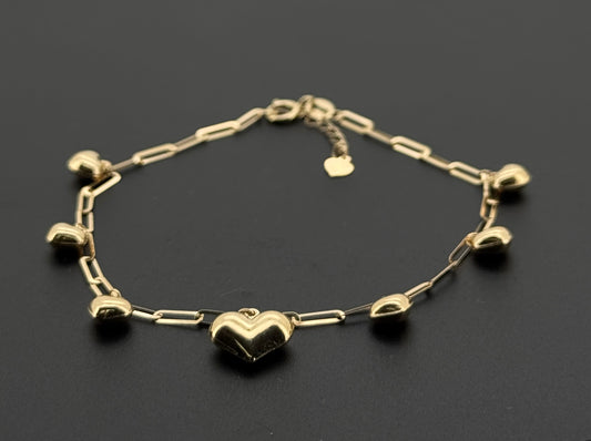 18k Solid Gold Ladies Simple Bracelet GB519