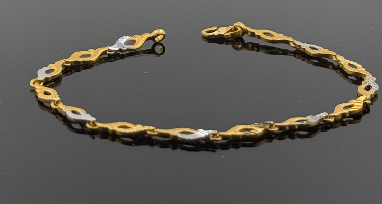 22k Solid Gold Ladies Simple Bracelet GB61