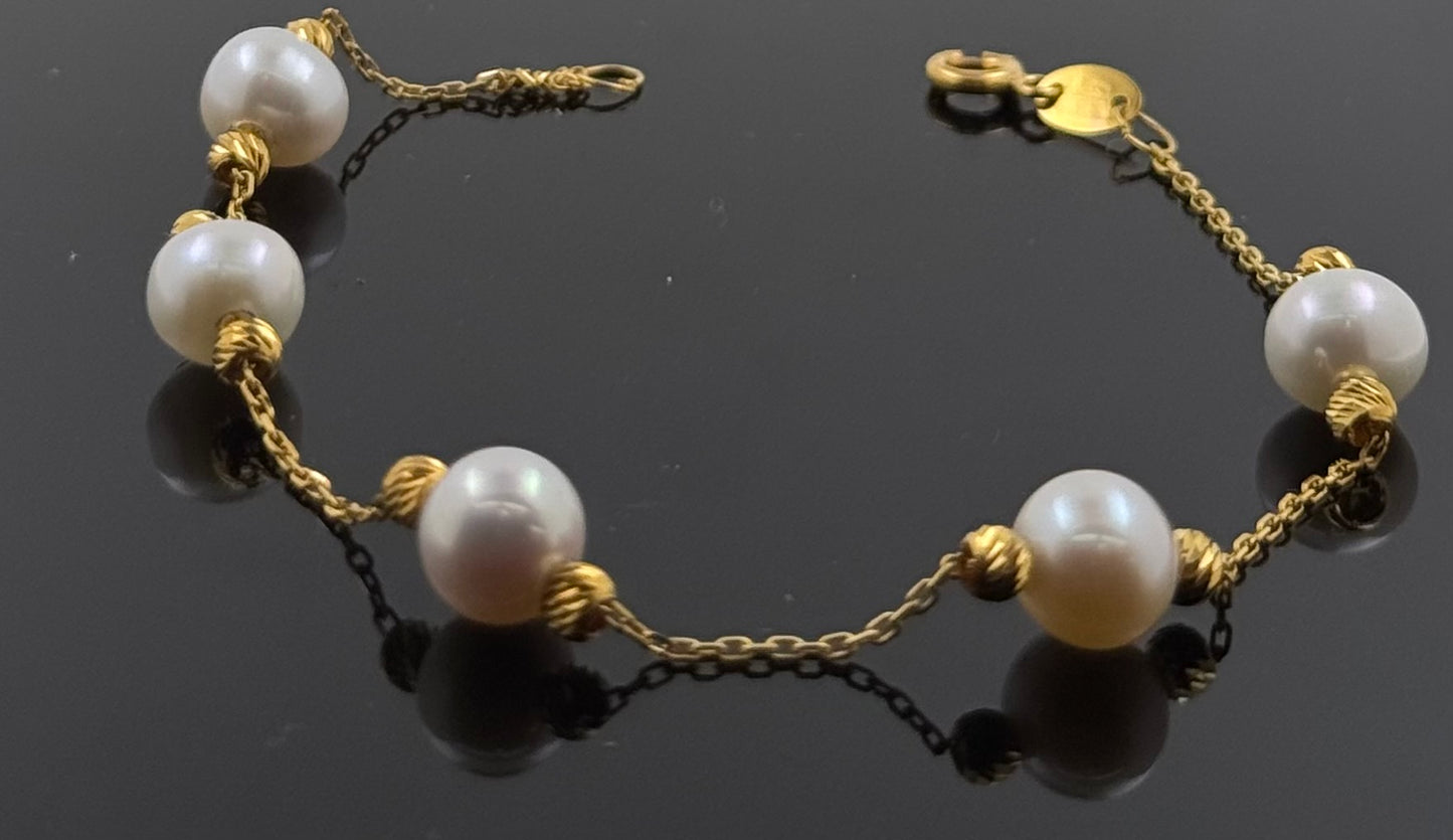 21k Solid Gold Ladies Simple Bracelet GB78