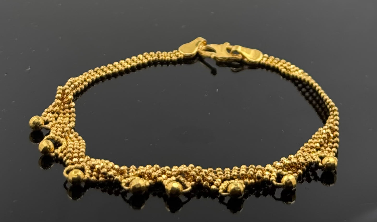 22k Solid Gold Ladies Simple Bracelet GB84