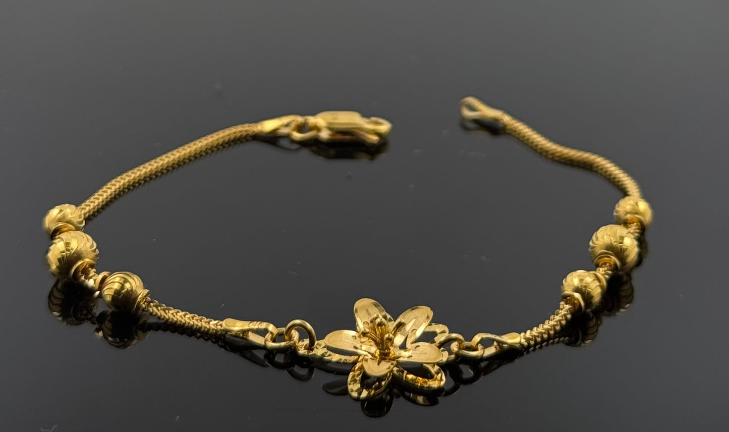 22k Solid Gold Ladies Simple Bracelet GB98