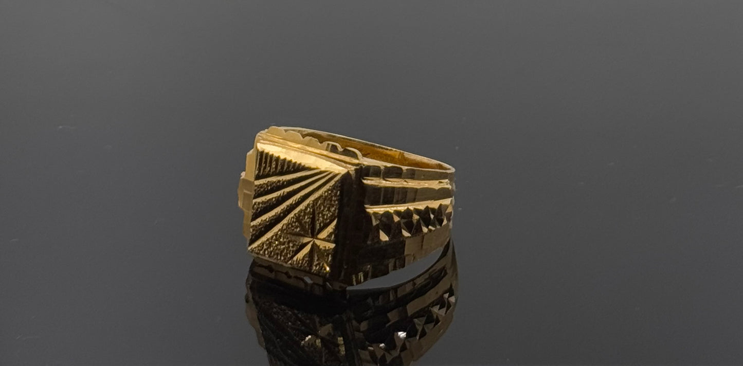 22k Elegant Men Geometric Signet RIng gr1276