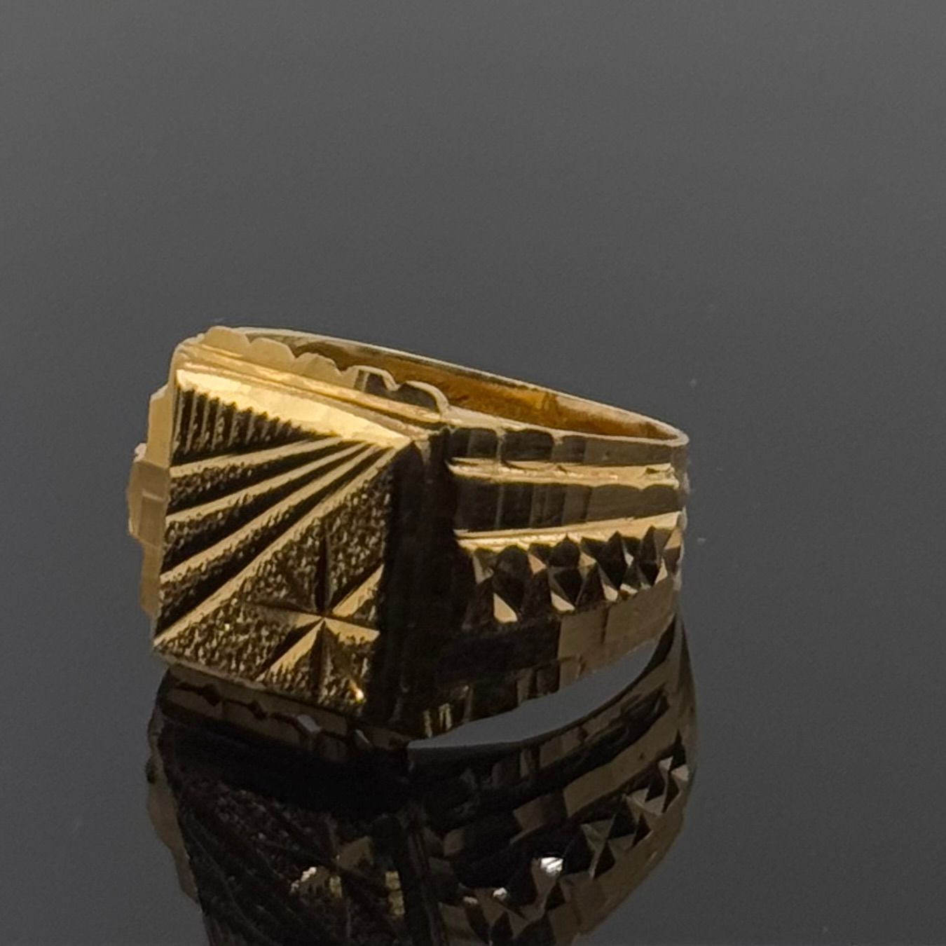 22k Elegant Men Geometric Signet RIng gr1276