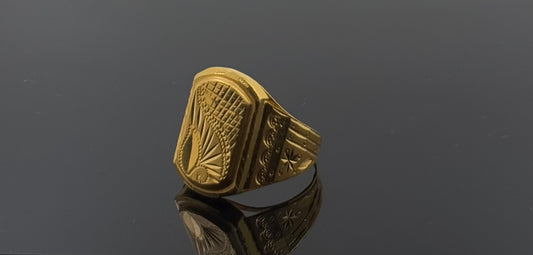 22k Elegant Men Floral Designer Ring gr1279