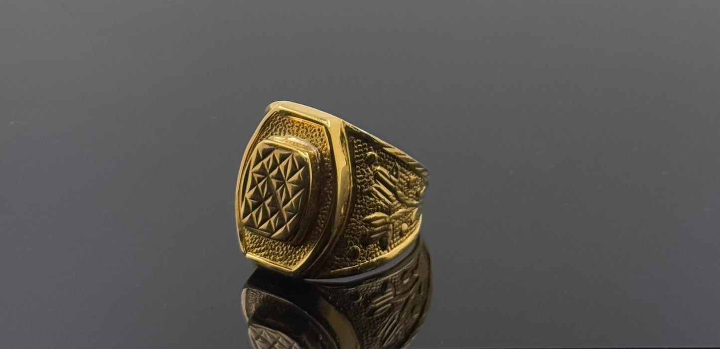 22k Elegant Men Designer Geometric Ring gr1283