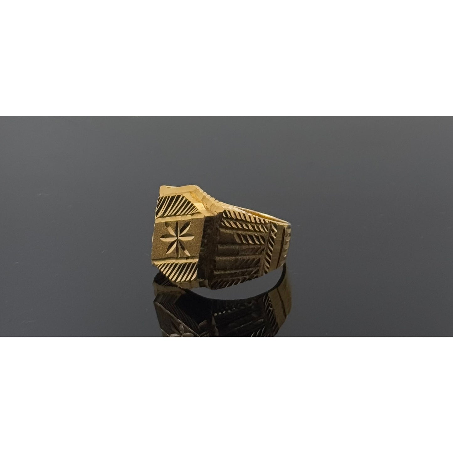22k Solid Gold Men Simple Ring GR1289