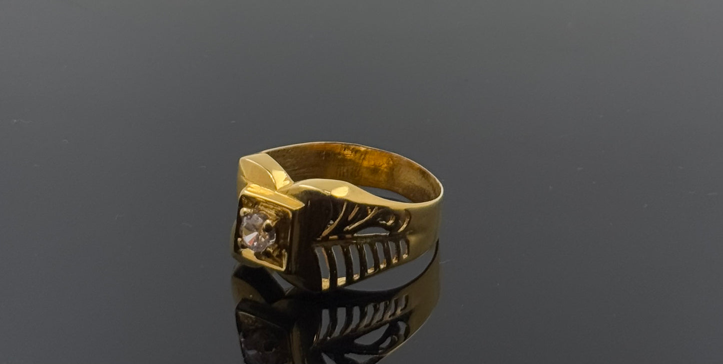 21k Solid Gold Men Simple Ring GR1312