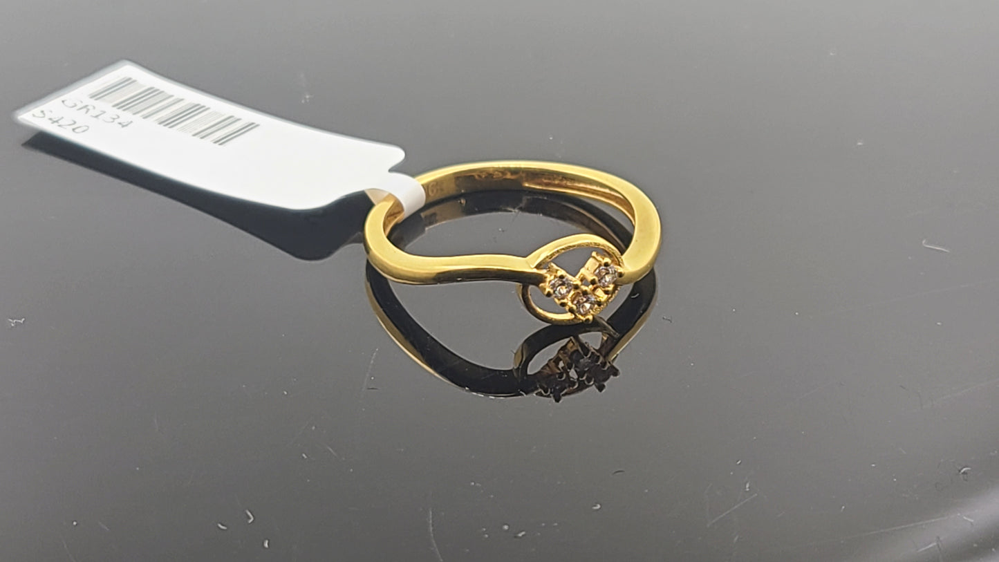 22k Solid Gold Ladies Simple Ring GR134