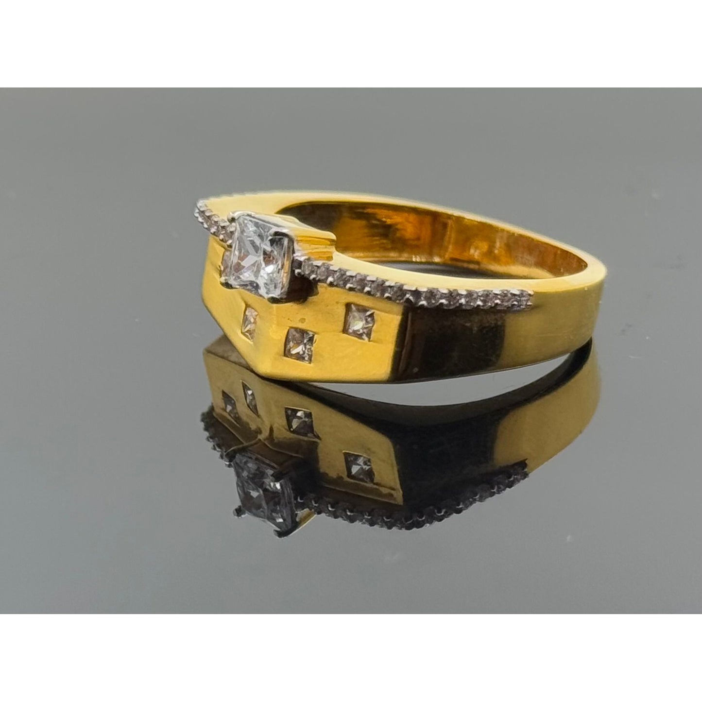 22k Solid Gold Men Simple Ring GR1365