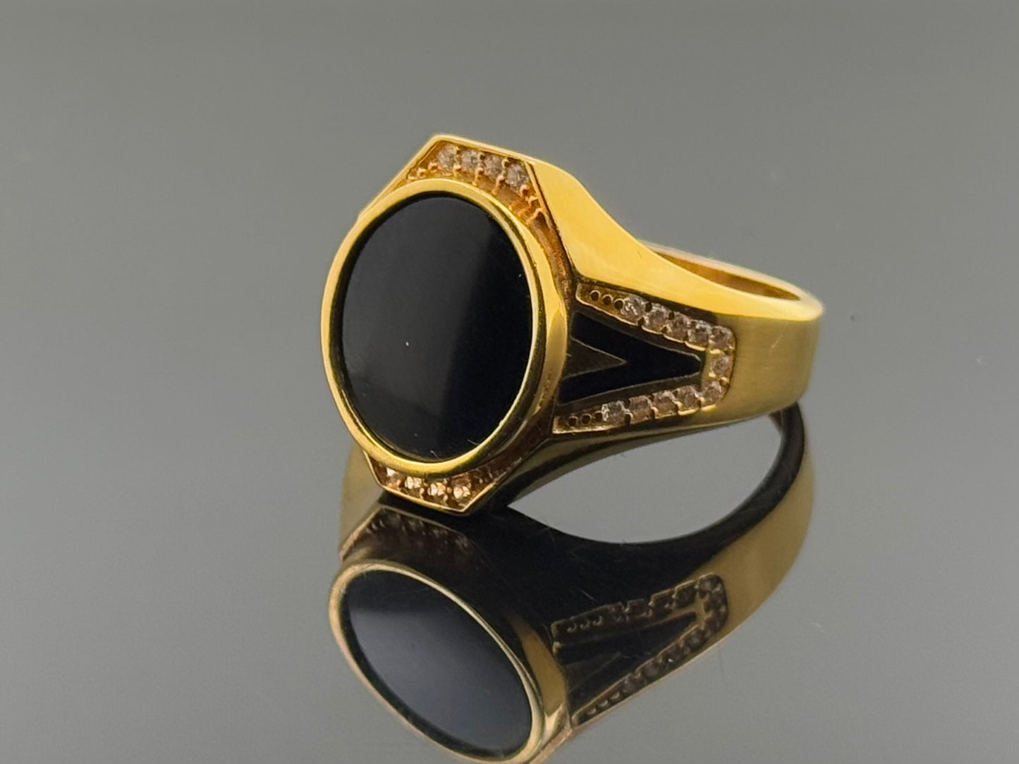 22k Solid Gold Men Simple Ring GR1372