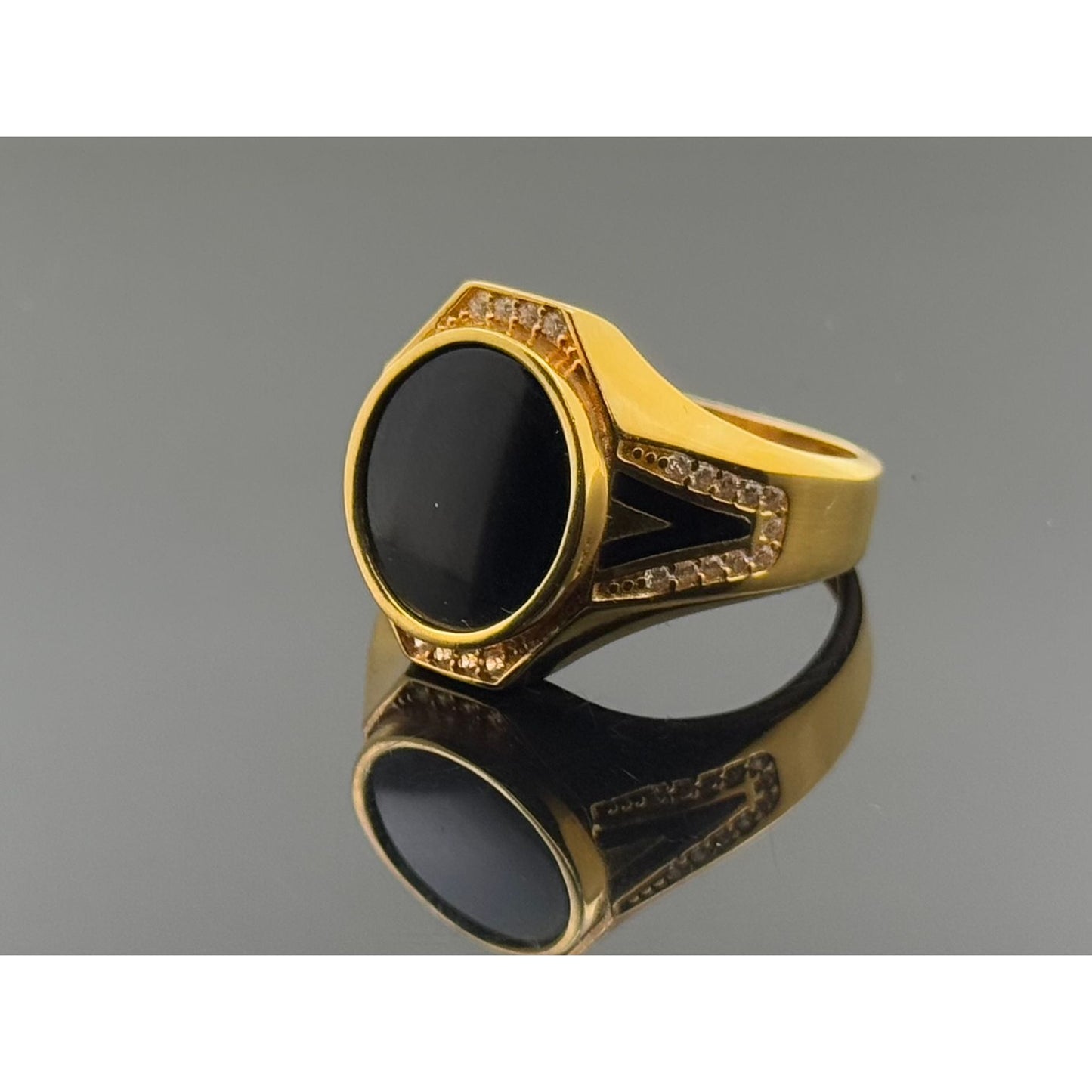 22k Solid Gold Men Simple Ring GR1372