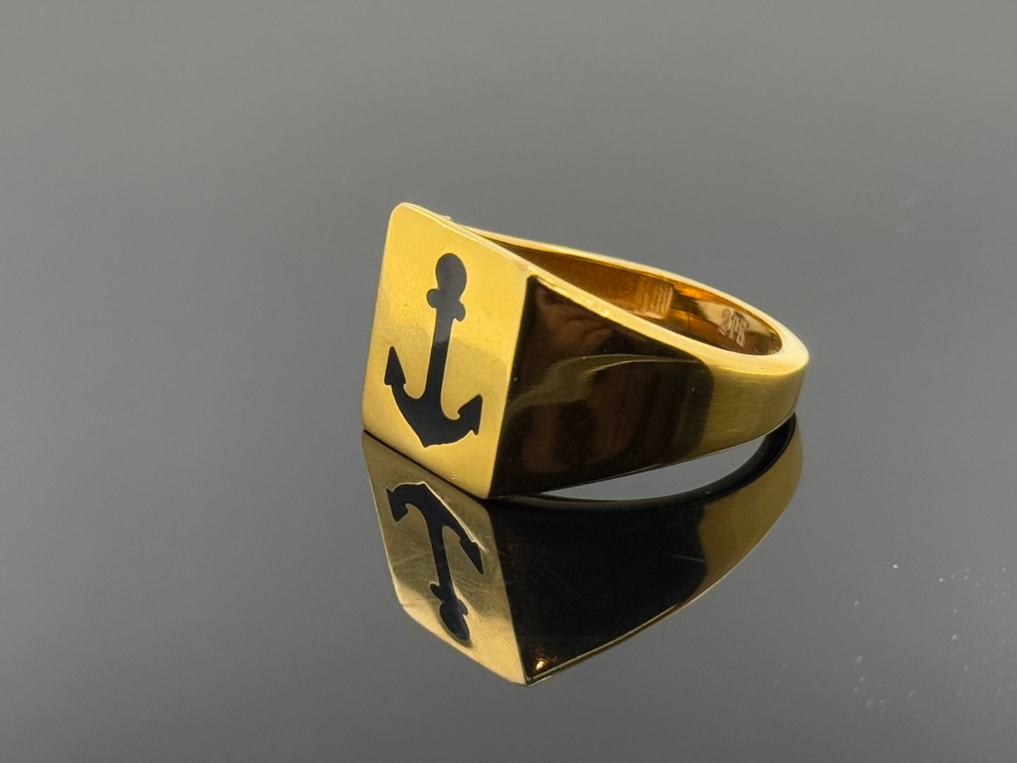 21k Solid Gold Men Simple Ring GR1374